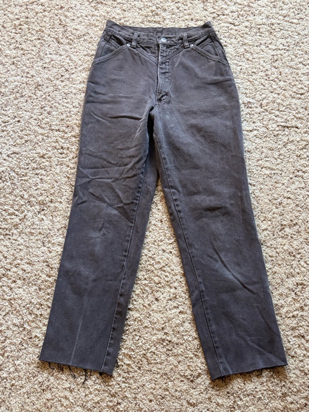 Wrangler High Rise Straight Jeans in Dark Brown